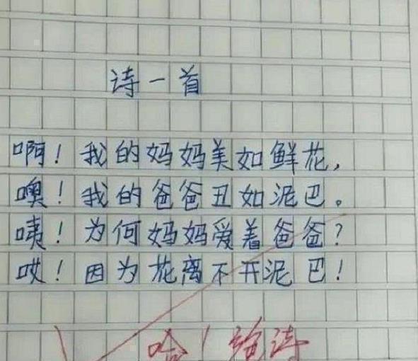 孩子|9岁小学生“即兴作诗”火了,父母哭笑不得,网友却说是个人才
