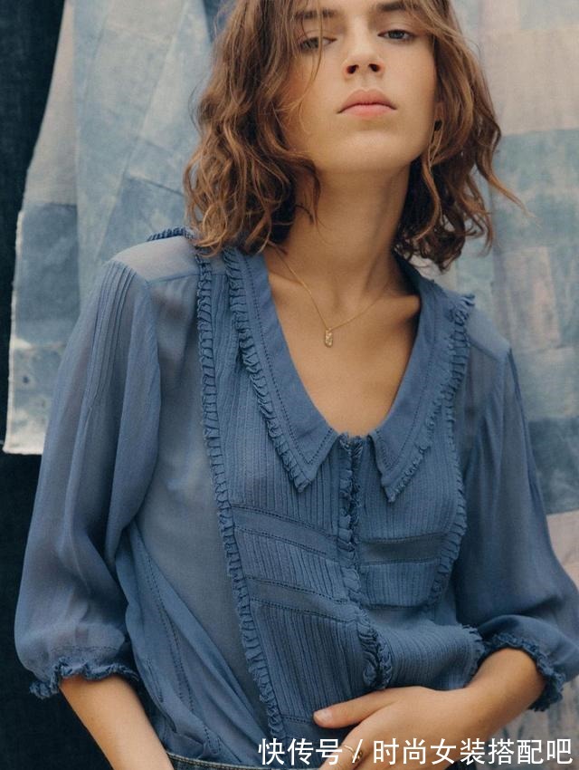 天蓝色 蓝色搭配复古大方,让造型变得更惊艳,是不容错过的配色!