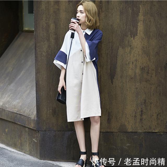 棉麻 还在穿短款衬衫就过时了,现在流行时髦衬衫裙,显瘦也显女人味