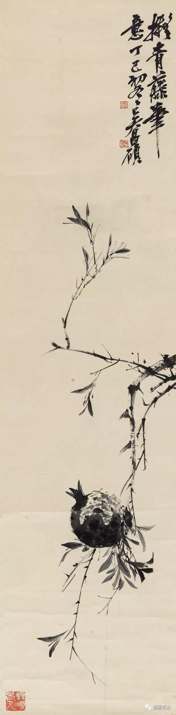 齐白石!笑口常开,多子多福——现当代名家笔下的石榴