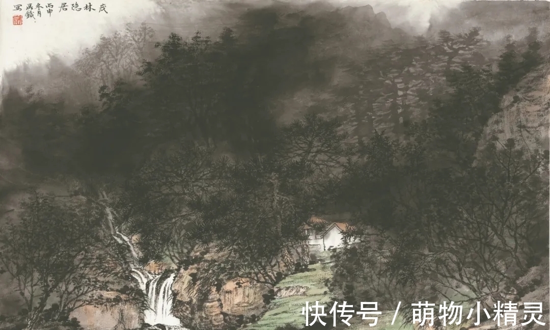 水画@段铁山水画,磅礴伟岸、气势宏大