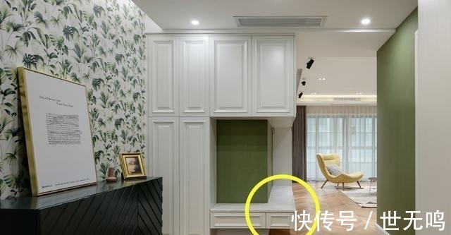 收纳柜|学他家,收纳柜不靠墙,外侧再做180弧形柜,多2收纳空间不止