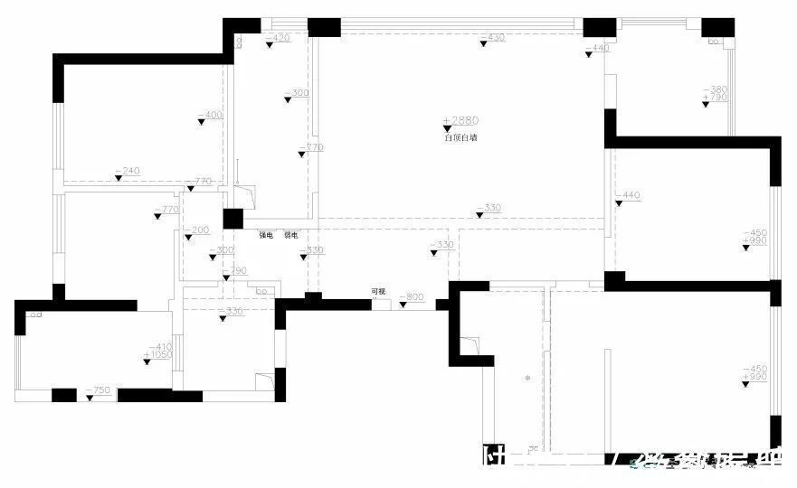 装修|206㎡大户型装修案例：超大横厅+衣帽间+景观阳台，神仙配色 心动