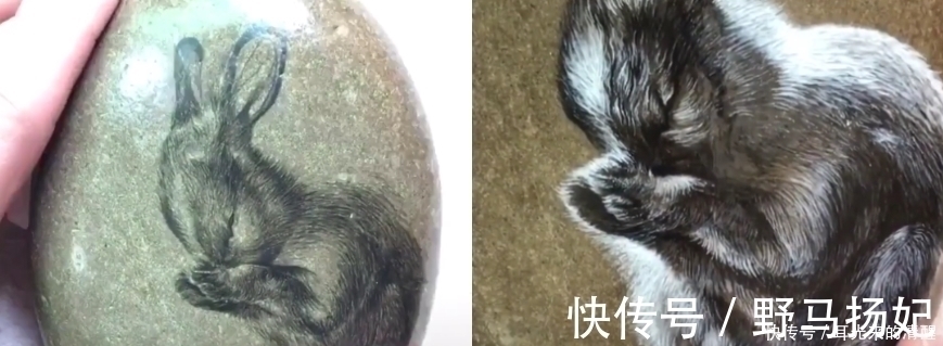 石头!美术生在石头上作画,刚开始搞不懂,看到成品:抱走了!