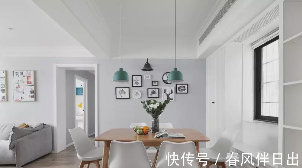 配色|91㎡舒适北欧3室,灰、白与木配色带着一份沁透心脾的舒柔和爽朗