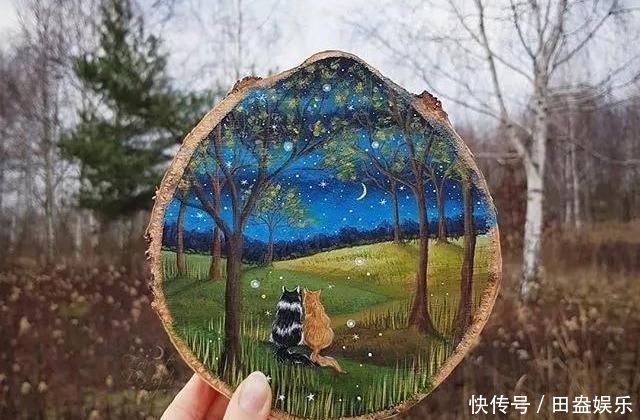 废弃的木头切成了片,竟然这么多地方都用得到,DIY手工绘画