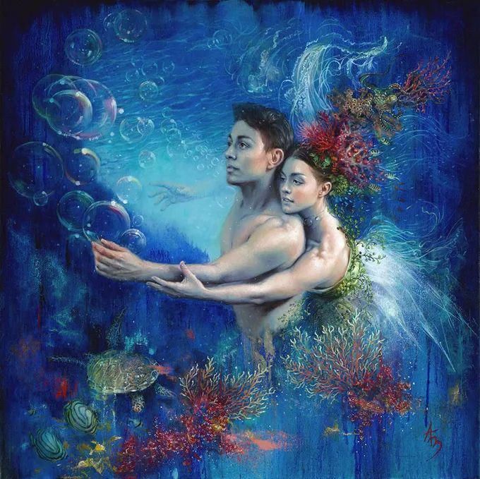 ·曼努克@自然又野性的存在,美女艺术家的唯美油画欣赏