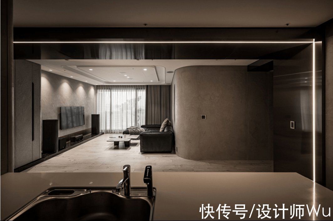 餐厨|深圳115㎡现代岩灰居所，凝合生活与光阴的挥洒笔触