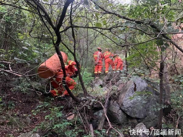 焦作|进山采挖山货不慎坠崖，焦作消防连夜紧急救援∣组图