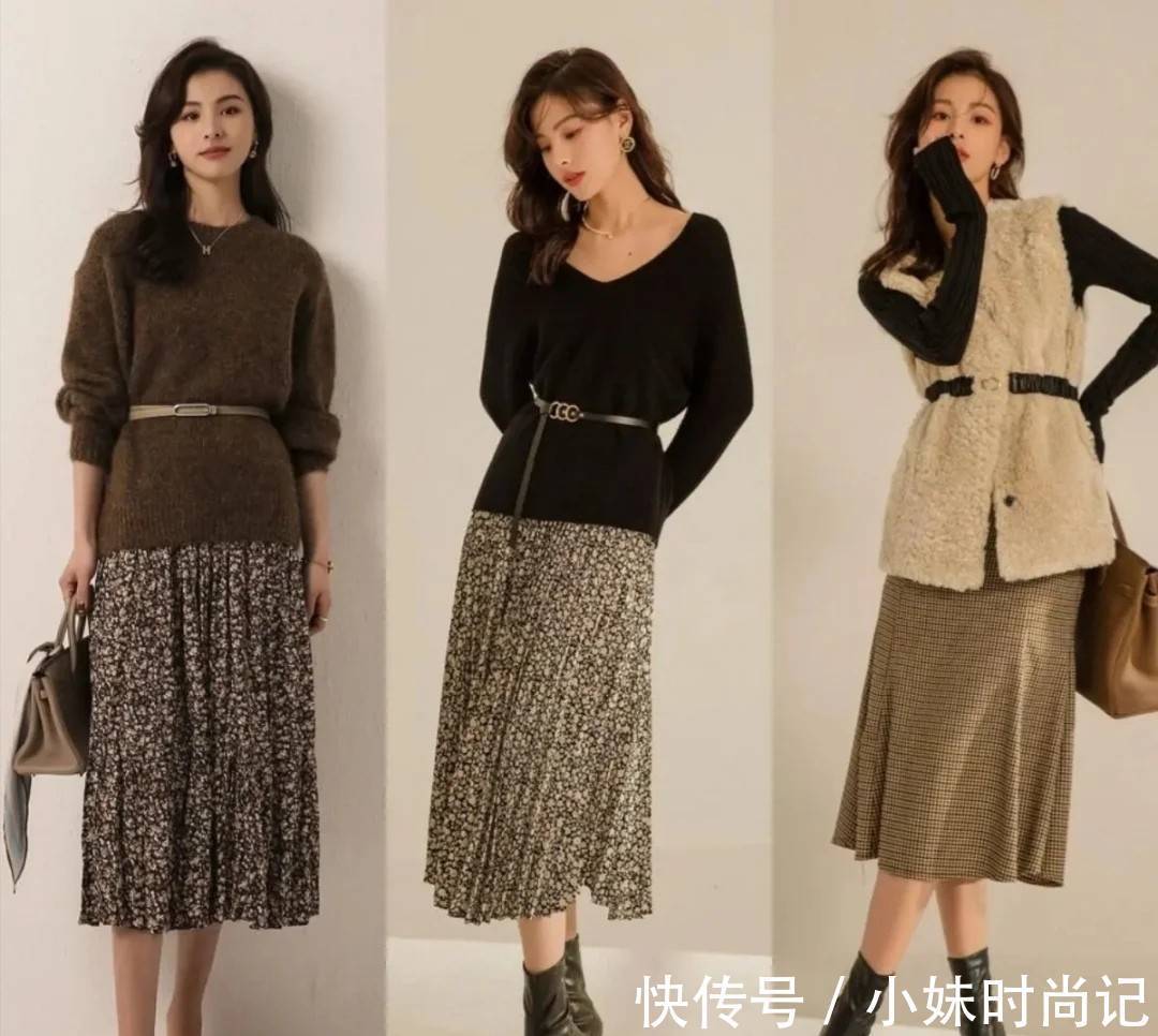 裤子|冬天穿“裤子”太普通了!时髦女人还是穿“半裙”,温婉动人