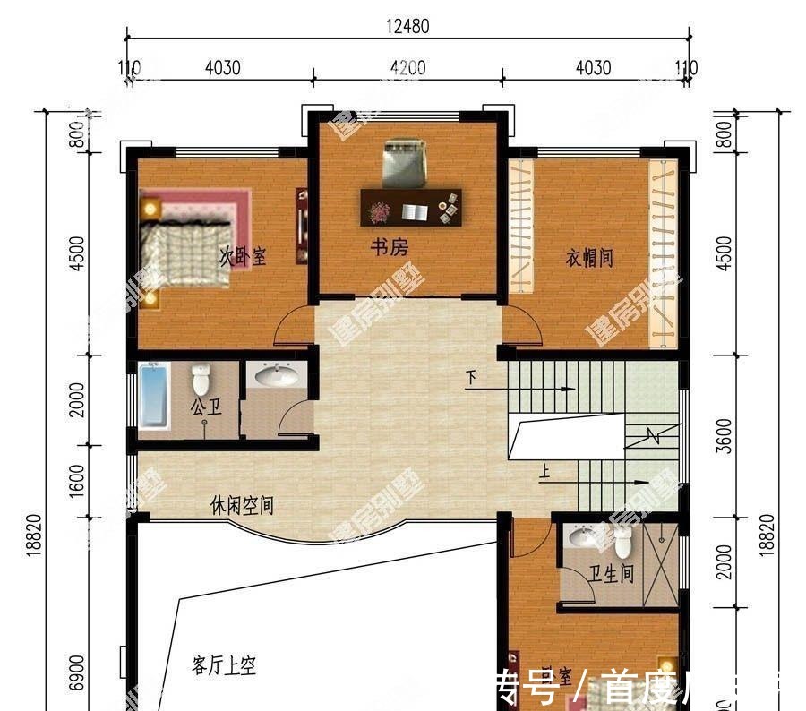 主卧室|建在江苏农村的两栋别墅户型,第二栋是当之无愧的豪宅!