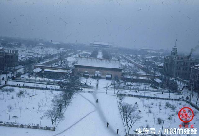 老照片|彩色老照片70年前故宫雪后美景 浓浓的古典味道