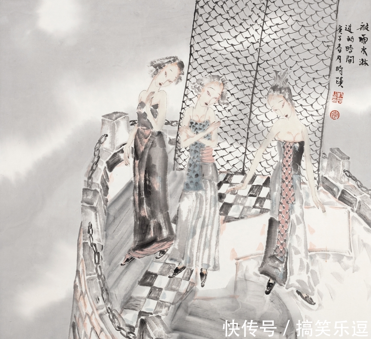 仕女图!「直击书画」李昀蹊仕女画,时代性笔墨的典范