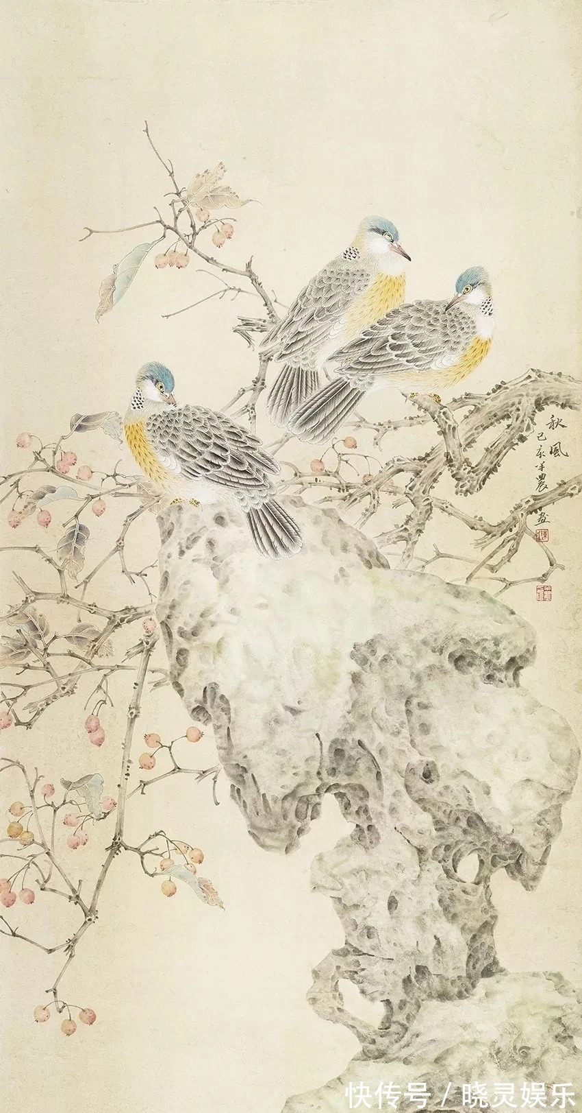 花鸟画$陈建强的花鸟画造境唯美,引人踏入清雅之境