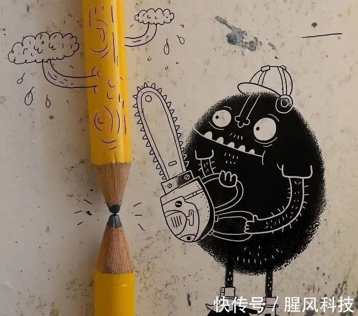 插画#拥有“魔法”的插画家,用几笔涂鸦,将沉闷的照片变得趣味十足