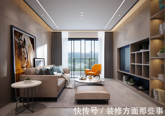 灰暗|120平现代风三居室,灰色和米黄色让灰暗的空间一下子亮起来