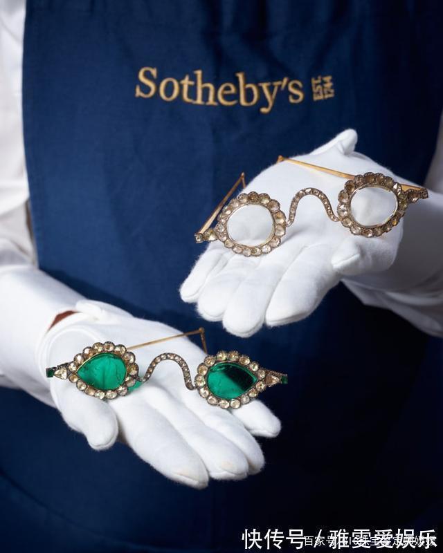 镜片&古董宝石眼镜,用祖母绿和钻石作镜片,古人的豪气才是绝无仅有的