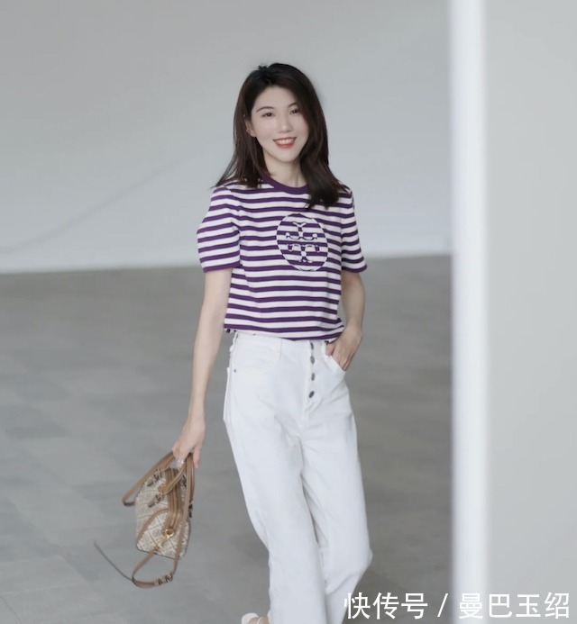 小个子|T恤不一定配裙子才好看,搭这4条裤子,时髦显瘦,小个子都爱了