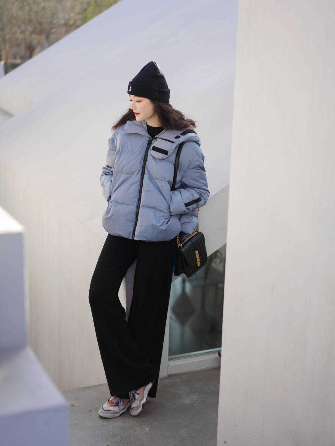 紧身裤|应对降温我有妙招!各种羽绒服穿搭分享,让你美得优雅