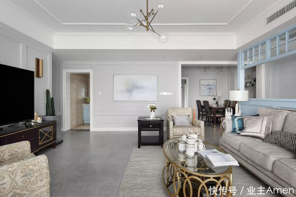 轻奢风格|大房型想设计美式轻奢风格,187平的大平层这样设计,优雅高品质