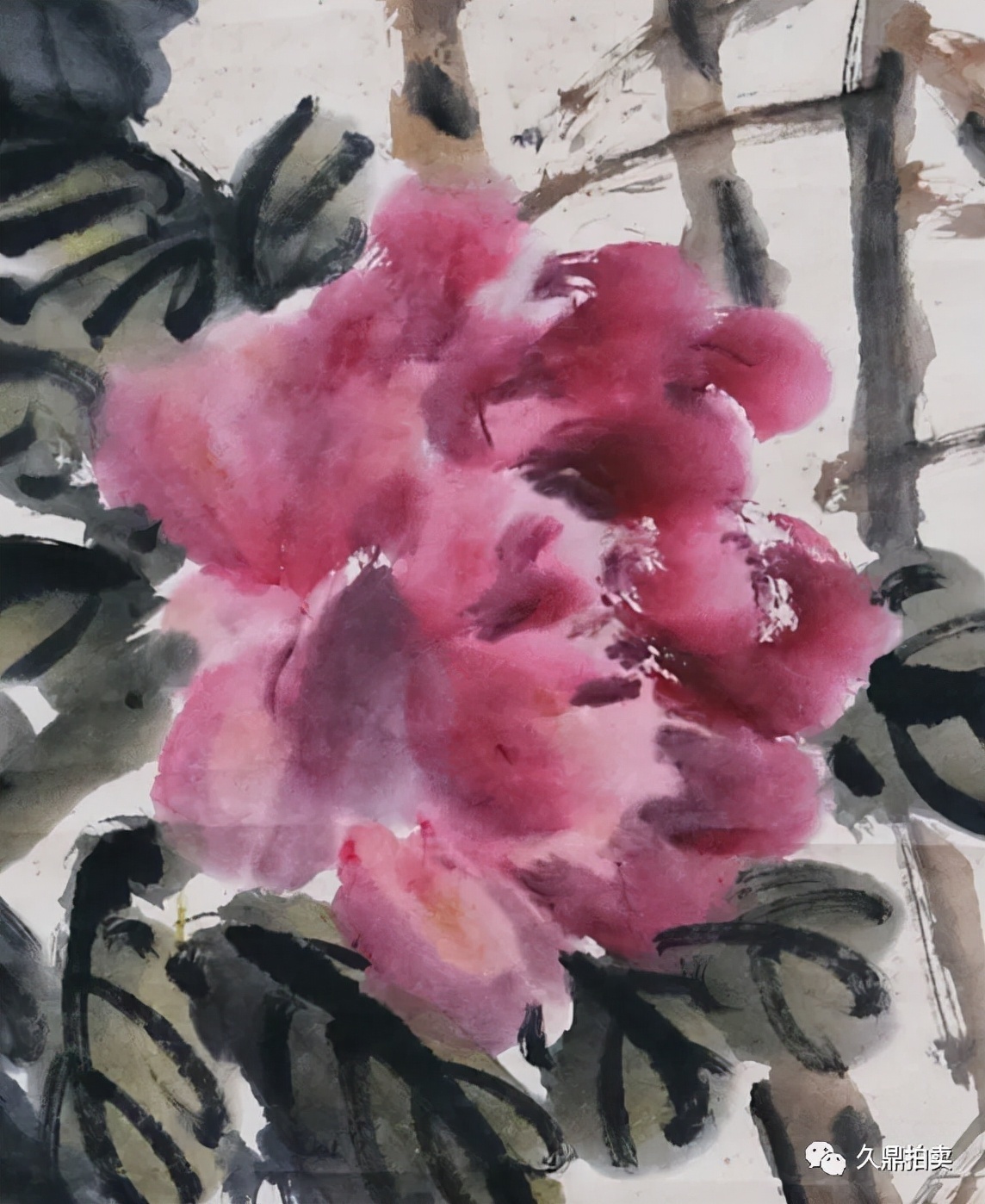 水仙@「藏品赏析」吴昌硕 牡丹水仙灵石图