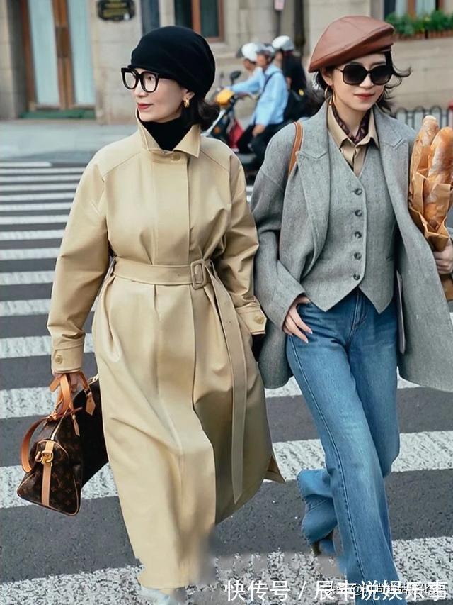 中年 今秋的外套流行“过膝不过踝”,舒适显瘦,五六十岁的女人穿太美