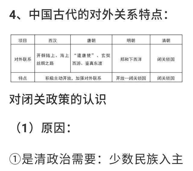 中考|2020历史中考中国古代对外关系专题总结与练习