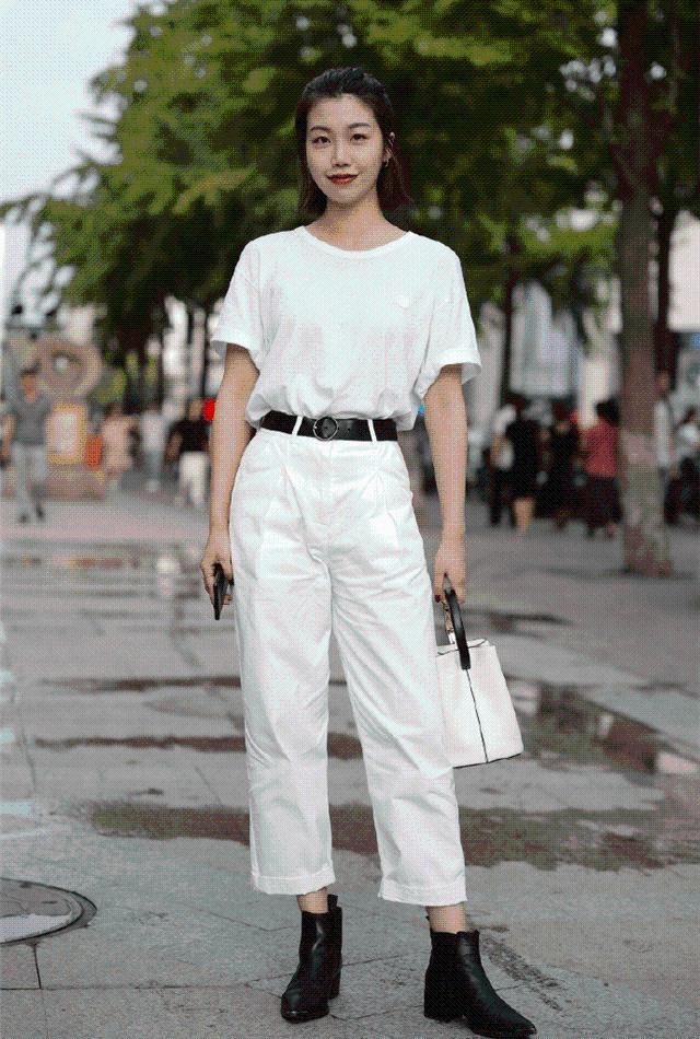 紧身裤|“小白裤”怎么穿不普通？学会这几个搭配思路