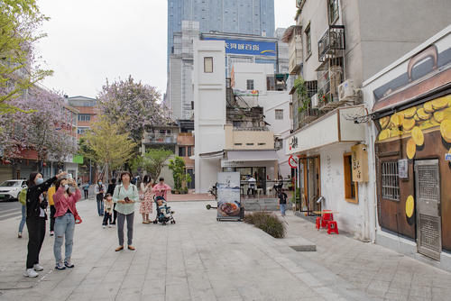 广州北京路一街之隔，又一网红马路出现，在紫荆花掩映下实在太美