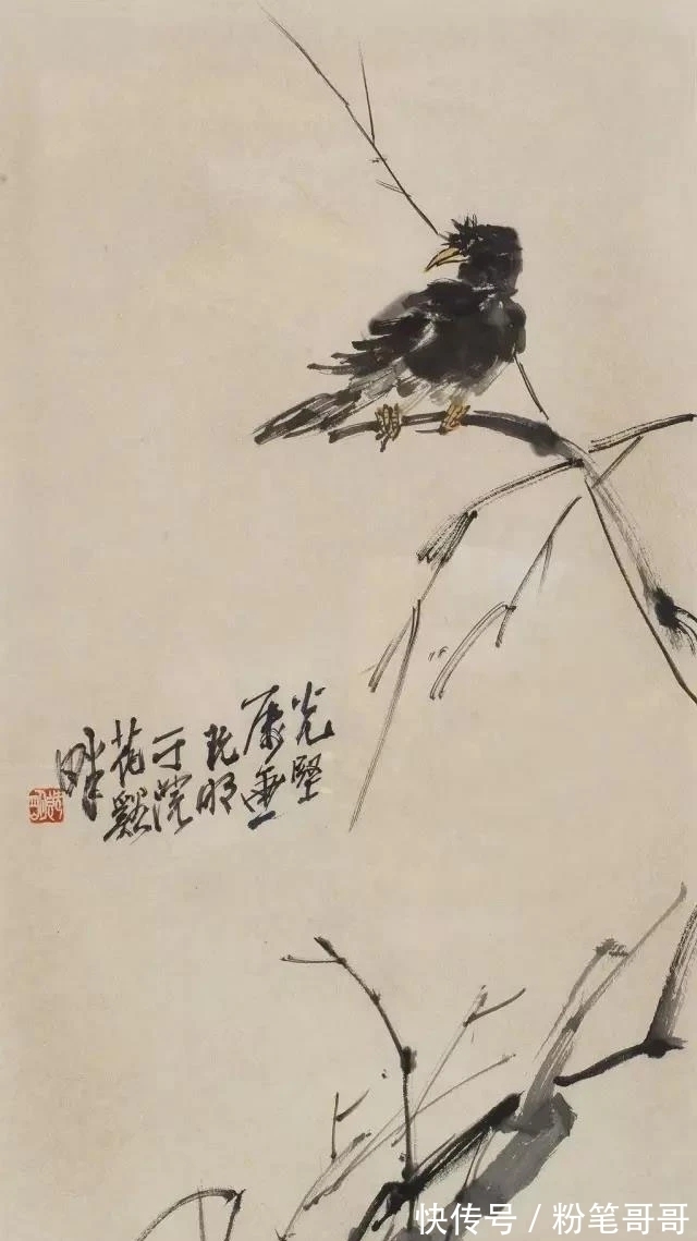 花鸟画@近现代四川水平最高的花鸟画家之一|刘既明画芦雁