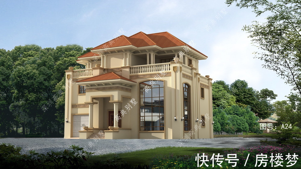 别墅|这款欧式别墅,色彩简约清爽,整体设计感强。