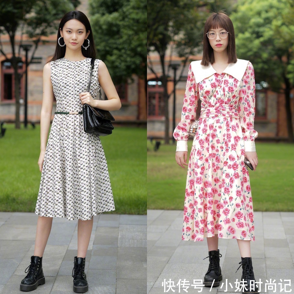 连衣裙|穿“连衣裙”该怎么搭配鞋子?学学街拍达人的穿搭技巧