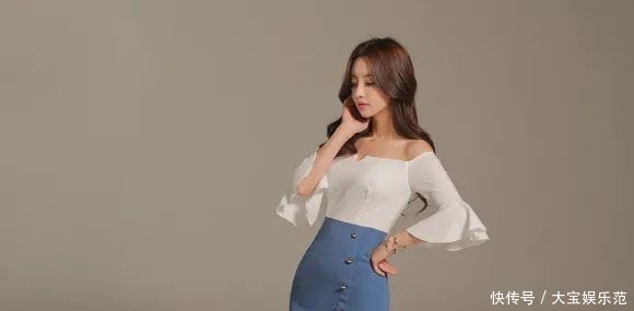 纯色|美女鉴赏:雪扉纯色公主荷叶包臀裙