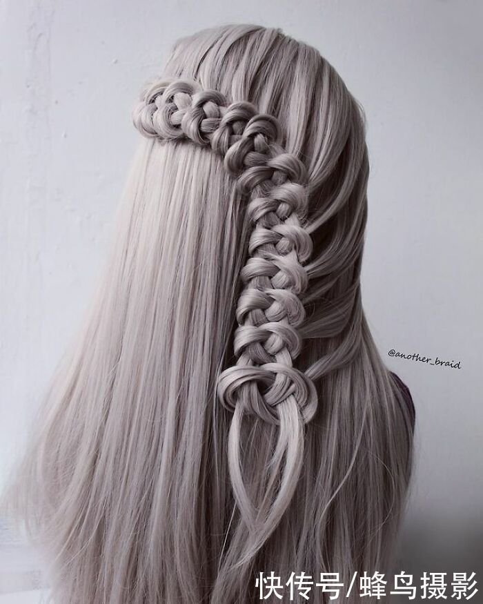 网红达人|65张编发照片,这哪是编头发分明是画画,图3这发型一次要半天