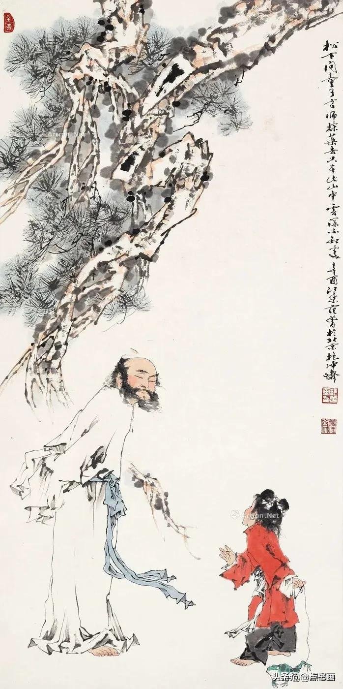范曾&多位画家笔下的《松下问童子》，你最喜欢哪一幅？