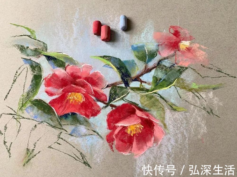 作画#太疯狂了！原来用粉笔画画，也可以这么美，简单几招教你，美到邻居羡慕嫉妒