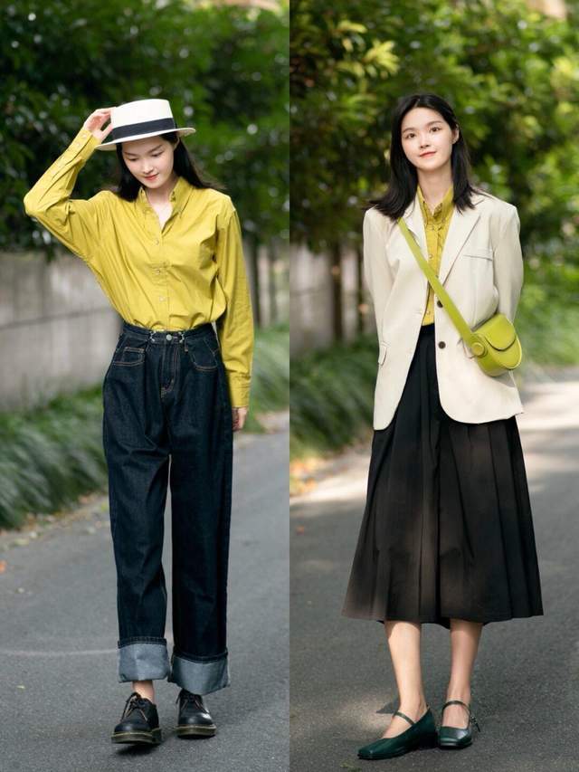 小个子|法式复古怎么穿?小香风外套+绿色格子半身裙,复古又有气质