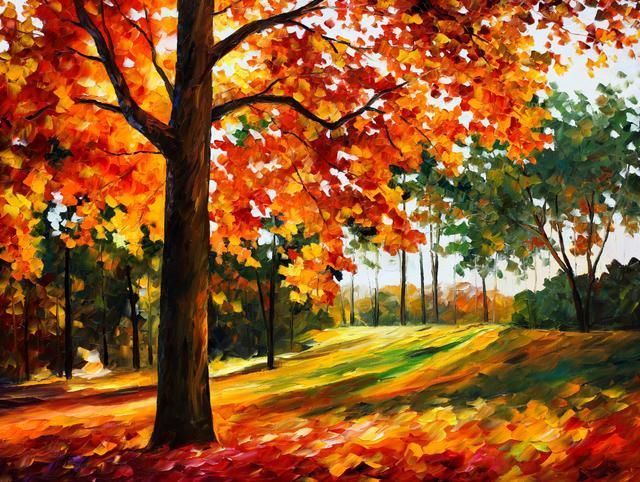 leonidafremov&现代印象以色列画家leonid afremov调色刀创作的缤纷炫丽油画