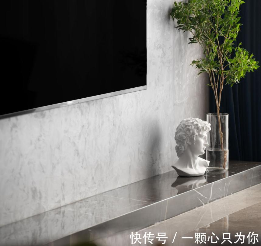 吧台|灰蓝装点大空间,简约元素渲染家居,融合成独特的现代风格