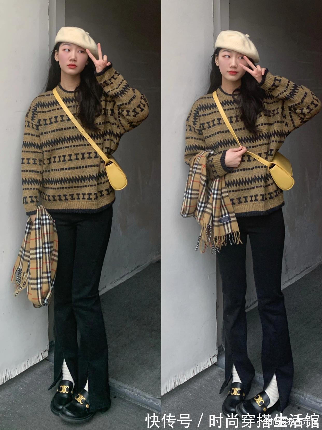 阔腿裤 过年了,牛仔裤收起来吧,现流行的是“加绒裤”,显高显瘦显腿长