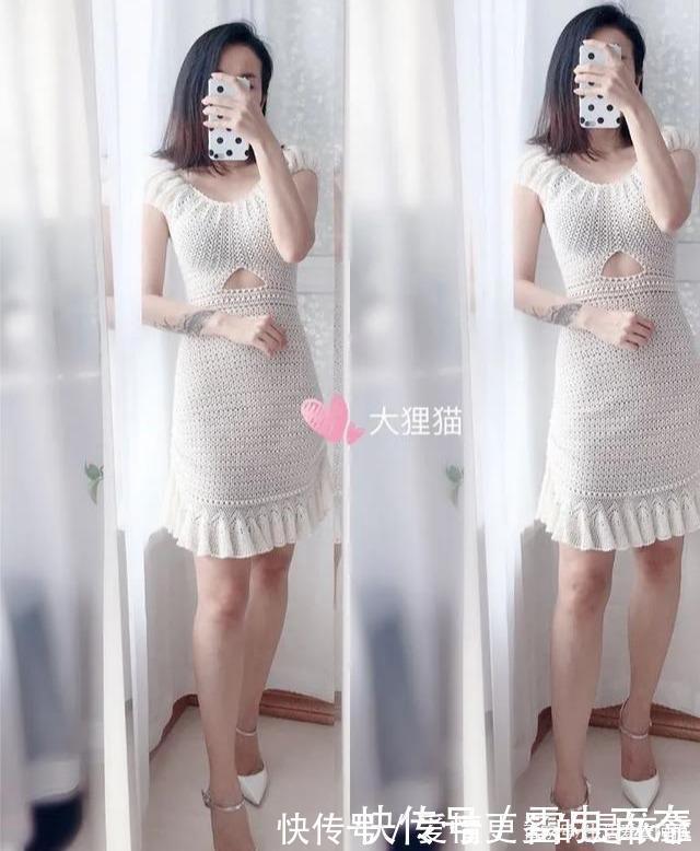 蕾丝|2款棒针编织和钩针编织的连衣裙,太惊艳了,附图解教程