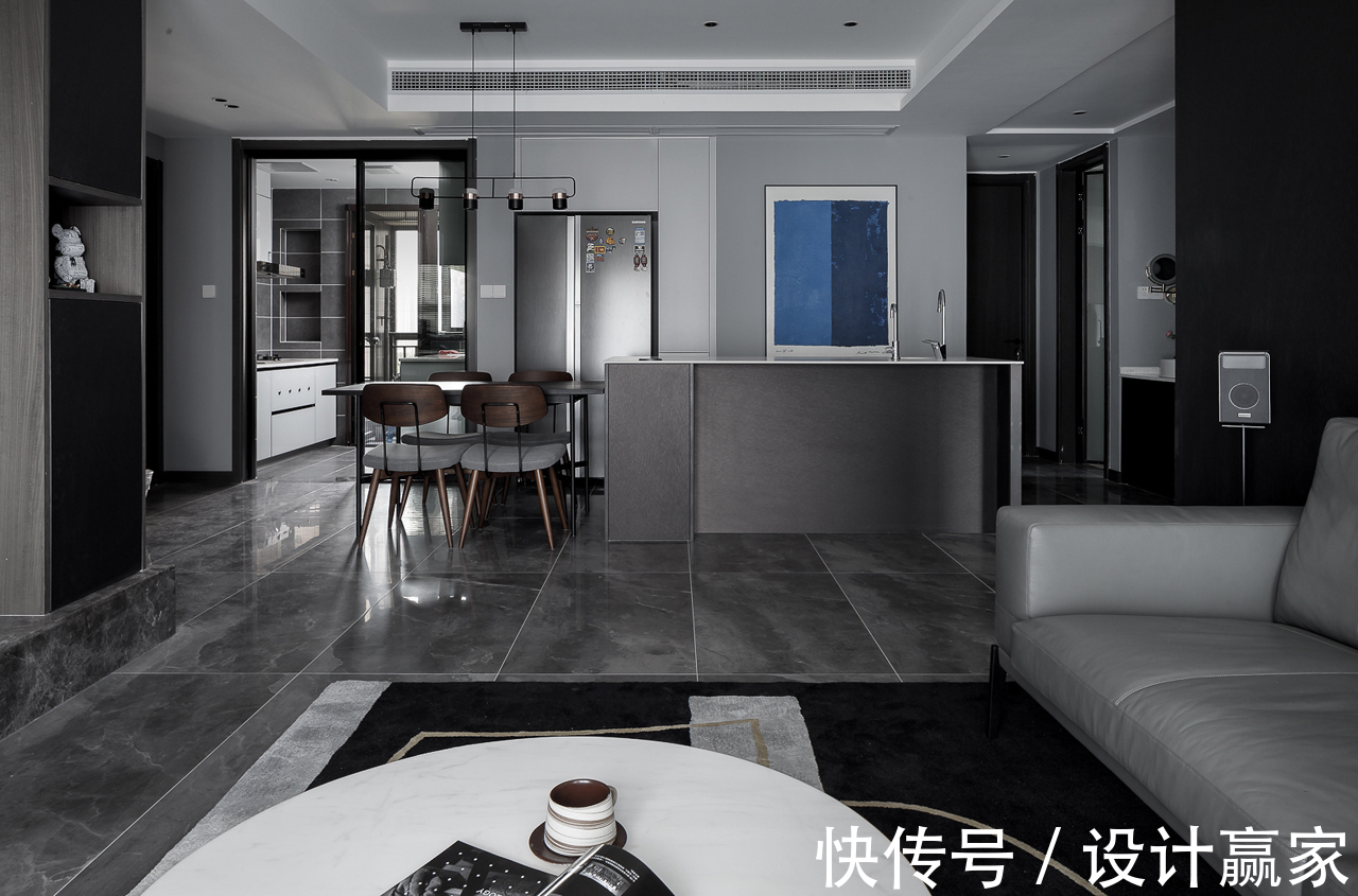 黑白灰|120㎡现代三居,经典时尚黑白灰,优雅中透出质感