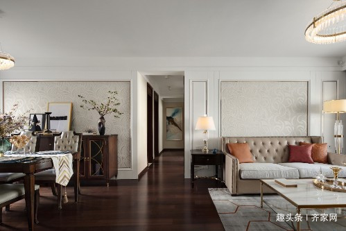 混搭风|143m2轻奢混搭风,简约风为基础,直线条为元素,凸显室内的质感