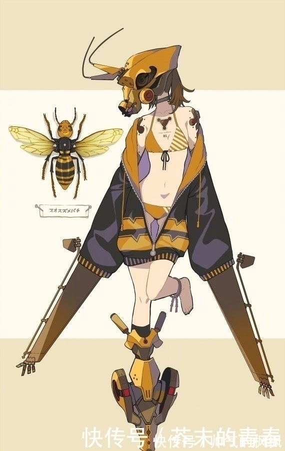 拟人化!昆虫×机械×美少女,这位画师的拟人化,实属“惊艳”