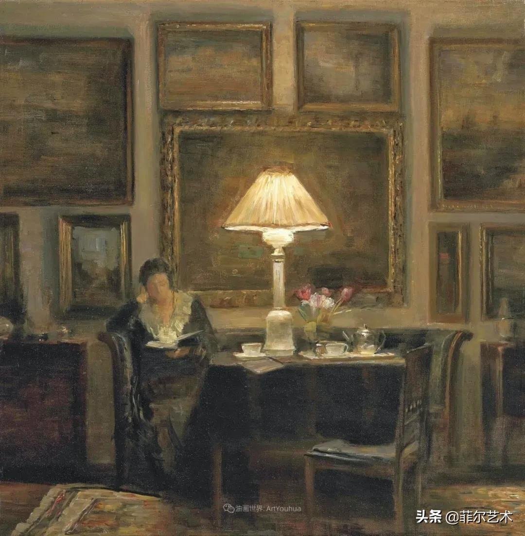 kol|丹麦画家卡尔·维尔赫姆笔下油画里安静的女子,奇妙的光影