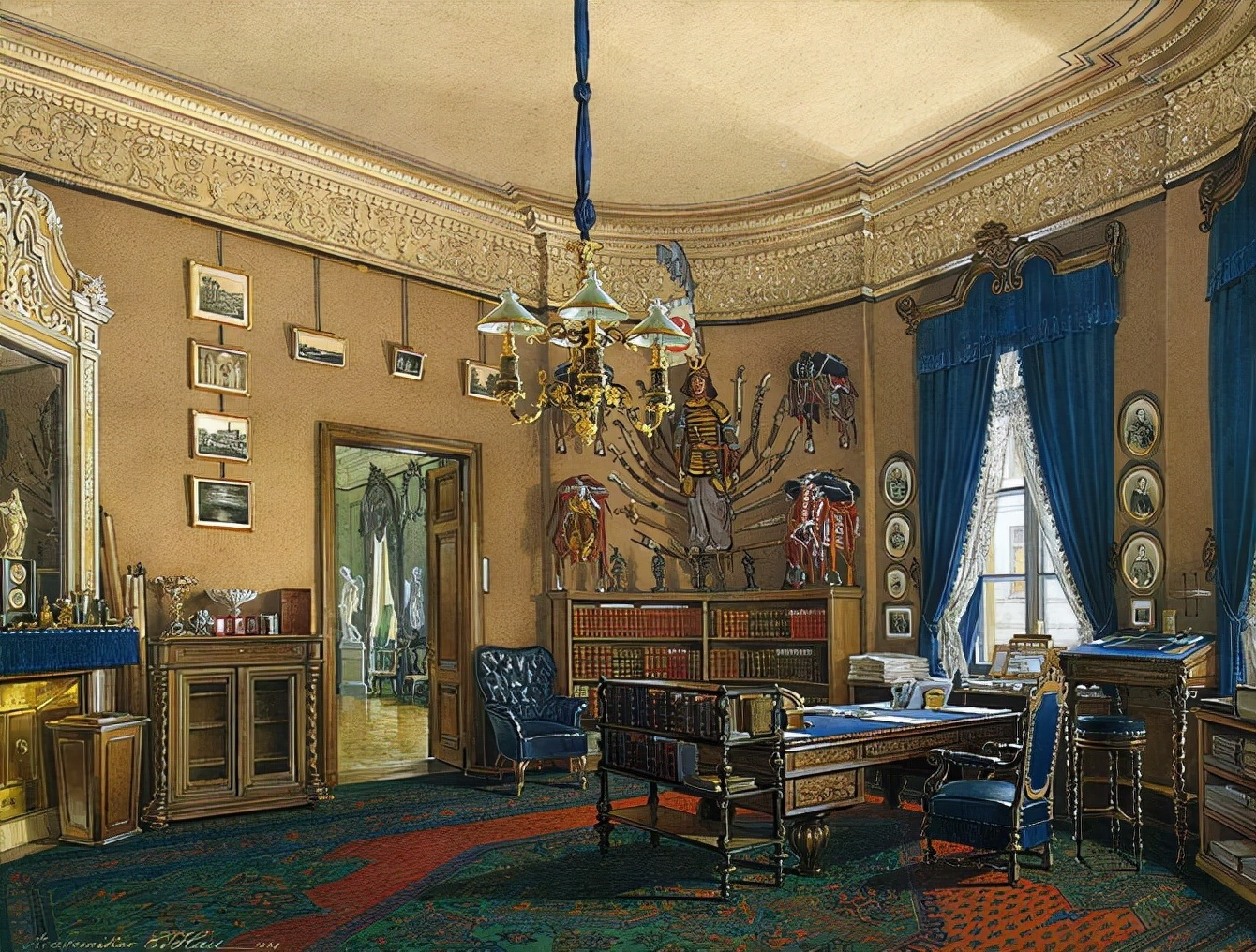 艺术家@俄罗斯水彩画家Edward Petrovich Hau:宫殿绘画艺术