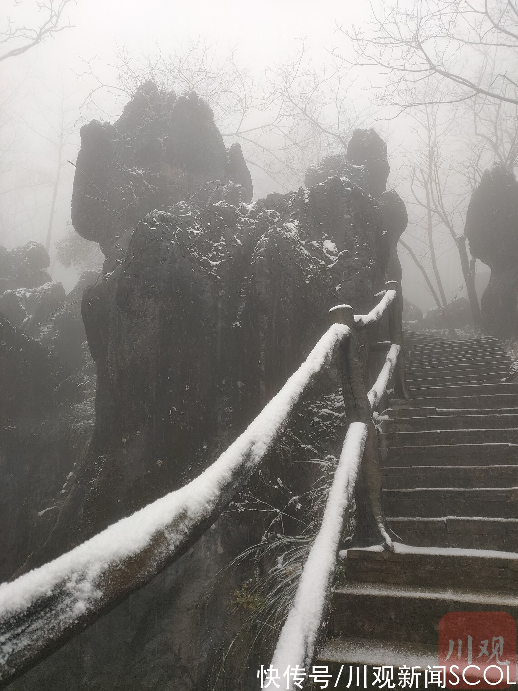 沙湾区|乐山沙湾区美女峰迎来第一场雪