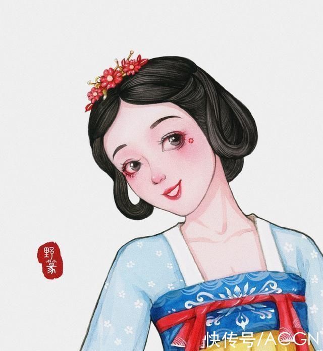 白雪公主|迪士尼公主们不仅换了发型,还穿上了汉服,这份中国风太美了