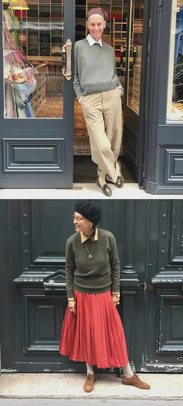 时髦性|60岁奶奶这样穿,优雅时髦不花哨,扎马尾露额头帅气不像奶奶