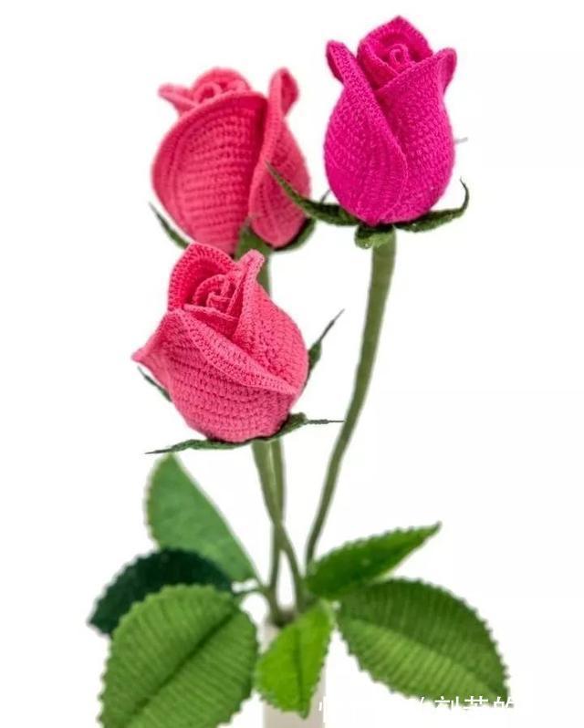 钩针玫瑰花,这么漂亮的花,都是一针一线钩出来的!附图解教程